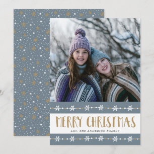 Snowflakes Merry Christmas Snowflakes Photo Holiday Card