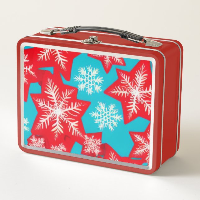 Snowflakes Metal Lunch Box (Front)
