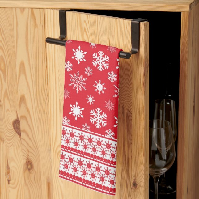 Snowflakes Microfiber Kitchen Towel (Thirds Fold)