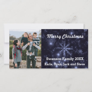 Snowflakes Midnight Blue Arrière - plan Carte phot