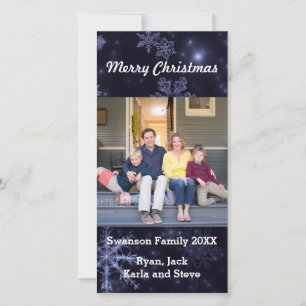 Snowflakes Midnight Blue Arrière - plan Vt Carte p