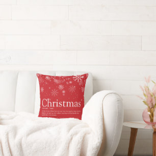 Snowflakes Modern Funny Christmas Definition Throw Pillow