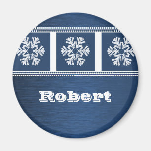 Snowflakes moderne Magnet de vacances, Royal Blue