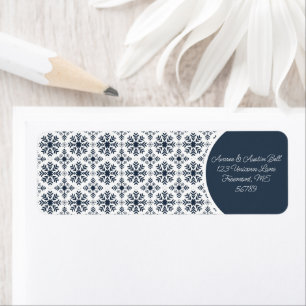 Snowflakes Navy Blue and White 