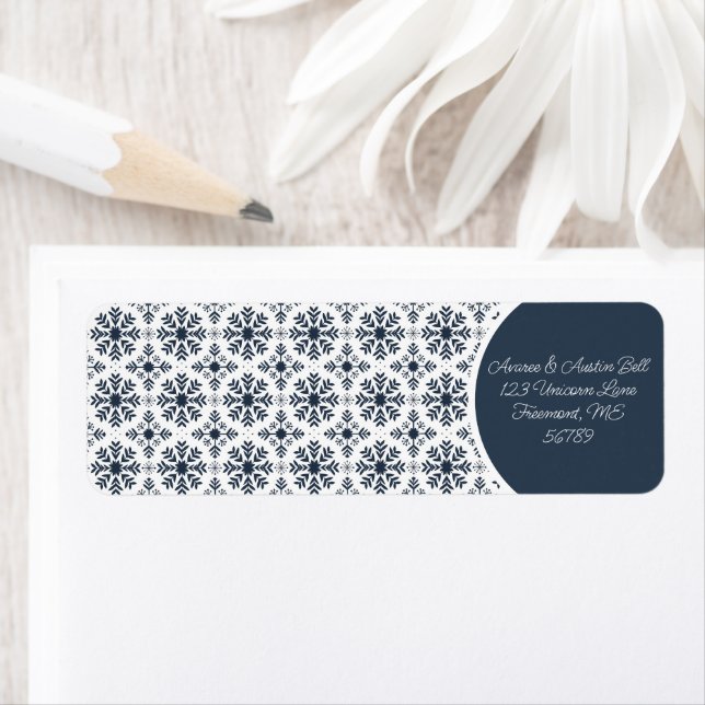 Snowflakes Navy Blue and White  (Insitu)