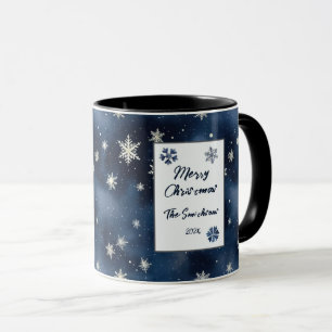 Snowflakes Night Sky Christmas Mug