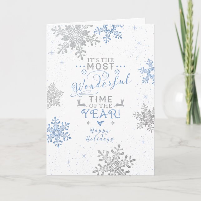 Snowflakes Noël Noël Noël Noël Noël Fête Carte de  (Devant)