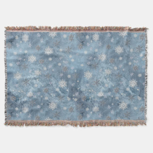 Snowflakes  on a Frozen Glass Window Throw Blanket