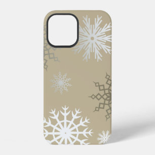 Snowflakes on Beige  iPhone 12 Case