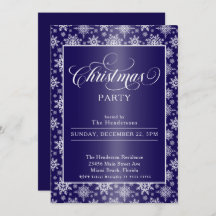 Snowflakes on Blue Christmas Party