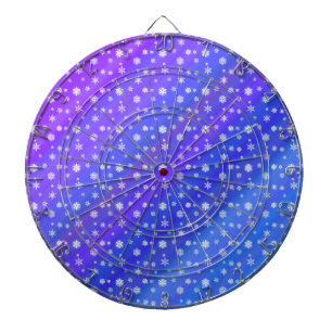 Snowflakes on Blue Dartboard