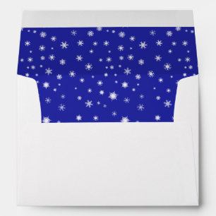 Snowflakes on Blue Inside Customizable Christmas Envelope