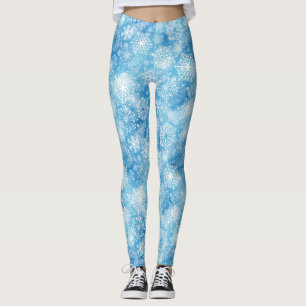 Snowflakes on blue leggings