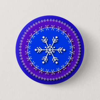 Snowflakes on Blue & Purple 2 Inch Round Button