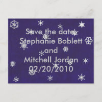 Snowflakes on blue, Save the date, announcements