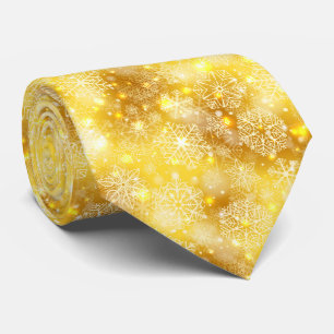 Snowflakes on golden tie