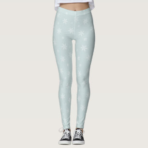 Snowflakes on Icy Light Blue Leggings