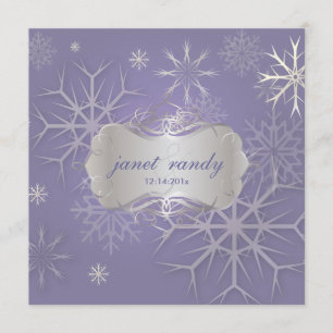 Snowflakes on lilac, Winter  Wedding Invitations