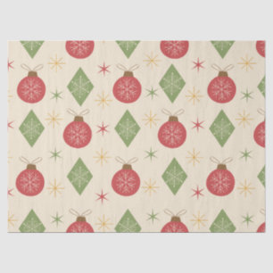 Snowflakes on Mid Century Diamonds and ornaments Tissue Paper