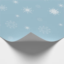 Snowflakes on Pale Blue Wrapping Paper