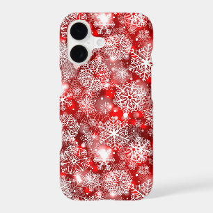 Snowflakes on red