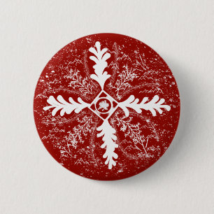 Snowflakes on Red 2 Inch Round Button