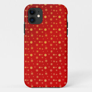 Snowflakes on red iPhone 11 case
