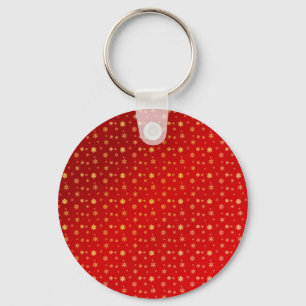 Snowflakes on red keychain