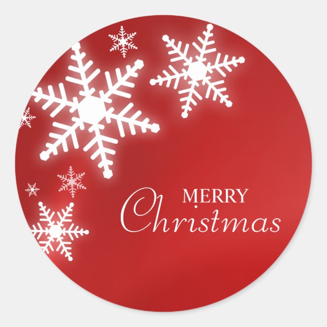 Snowflakes On Red sticker (Front)