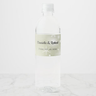 Snowflakes on Sage Water Bottle Labels