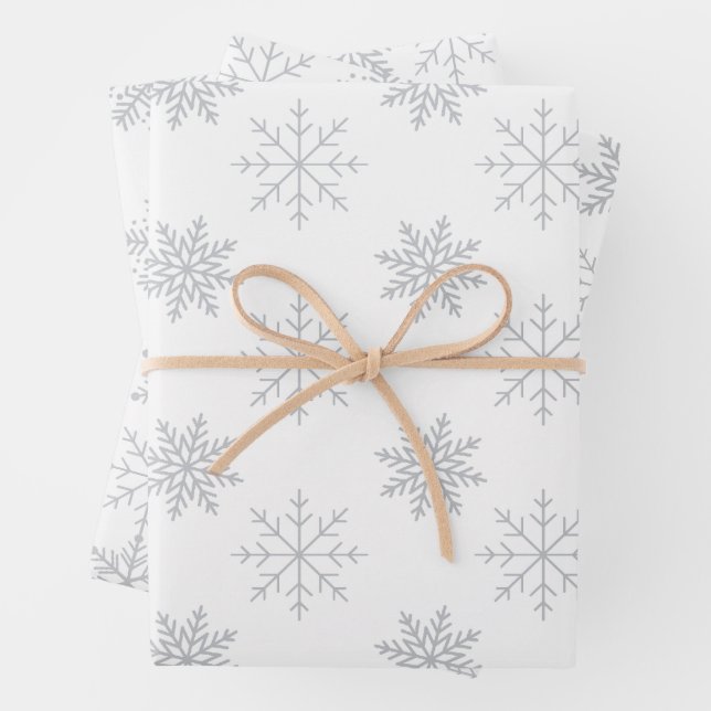 Snowflakes on White Wrapping Paper (In situ)
