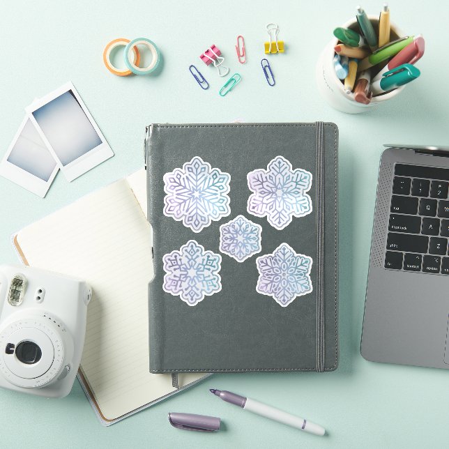 Snowflakes Opalescent Blue and Purple (iPad Cover)