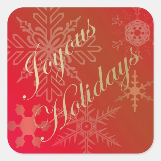 Snowflakes or sur Sticker rouge Ombre (Devant)