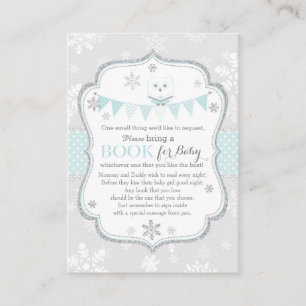 Snowflakes Owl Banner Bring a Book Card