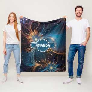 Snowflakes Pastel Colourful Personalized Pattern Fleece Blanket