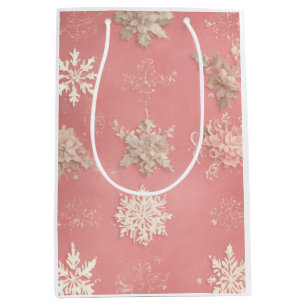 Snowflakes Pastel pink Medium Gift Bag