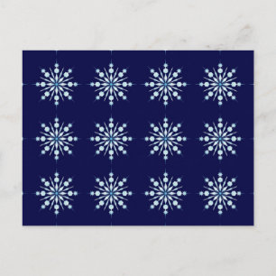 Snowflakes pattern - 12 snowflakes postcard