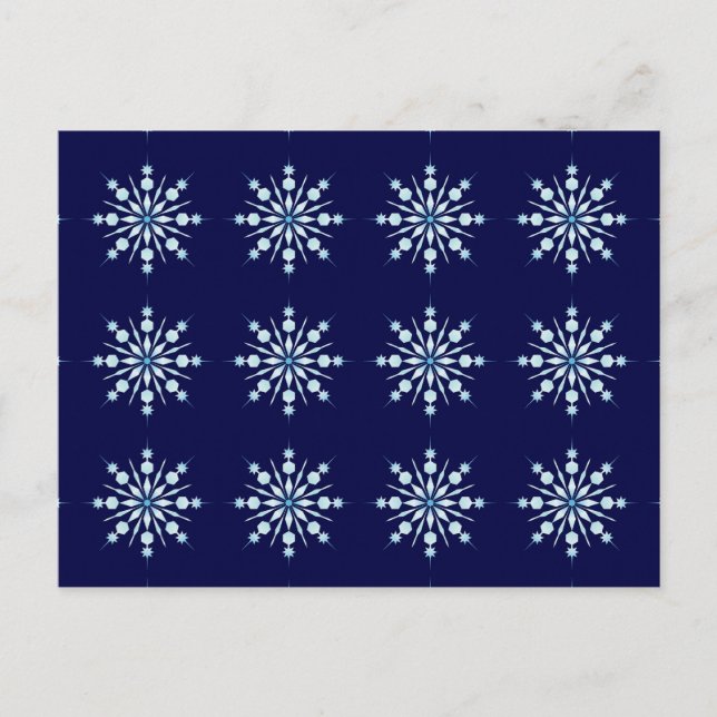 Snowflakes pattern - 12 snowflakes postcard (Front)