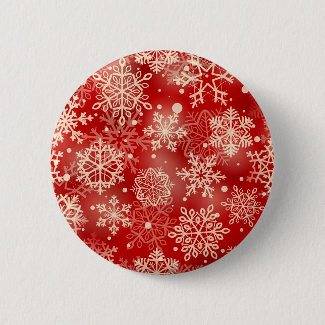 Snowflakes pattern 2 inch round button (Front)