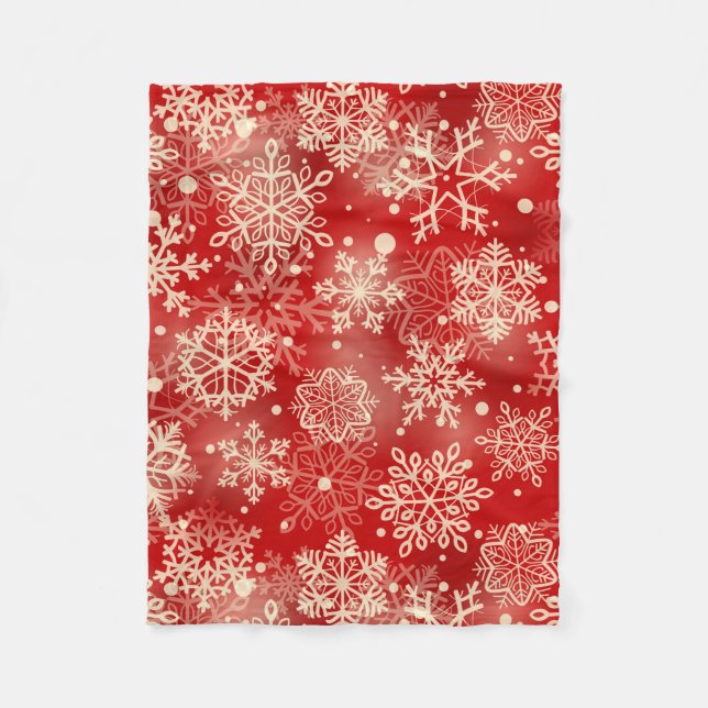 Snowflakes pattern fleece blanket (Front)