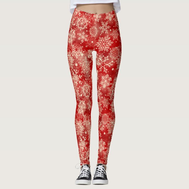 Snowflakes pattern leggings (Front)