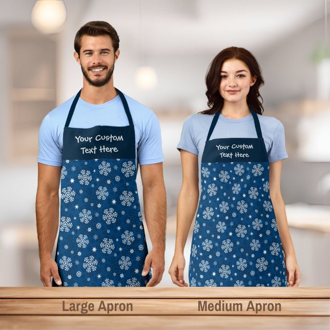 Snowflakes Pattern on Blue Apron (Creator Uploaded)