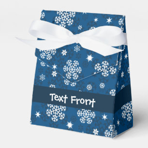 Snowflakes Pattern on Blue Favor Box