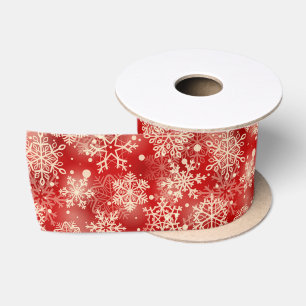 Snowflakes pattern satin ribbon