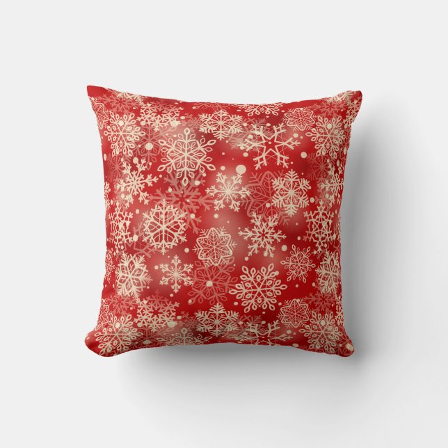 Snowflakes pattern throw pillow (Front)