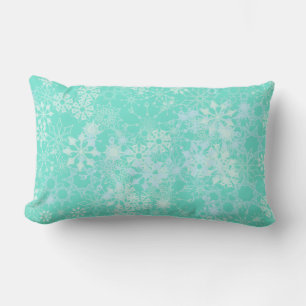 snowflakes patterned lumbar pillow