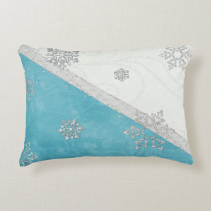Snowflakes & Peppermint Holiday Accent Pillow