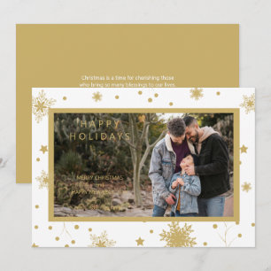 Snowflakes Photo Christmas Chic Simple Calligraphy