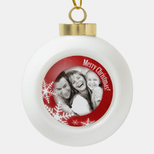 Snowflakes Photo Personalized Christmas ornament