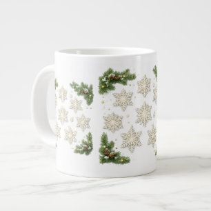 Snowflakes & Pine Christmas Mug